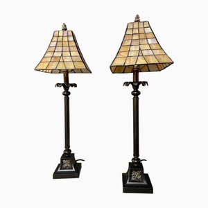 Stained Glass Shades Table Lamps, Set of 2