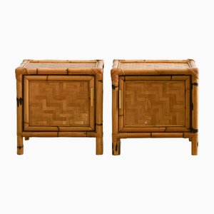 Vintage Bedside Tables in Bamboo by Vivai Del Sud, 1980s, Set of 2