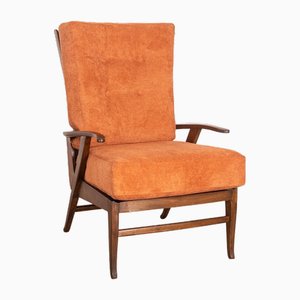 Vintage Italian Wooden Reclining Chair, 1940s