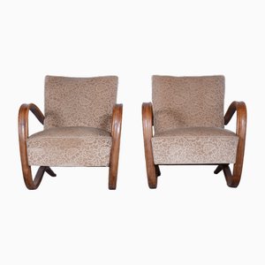 Beige H-269 Armchairs attributed to Jindrich Halabala for Up Zavody, 1930s, Set of 2