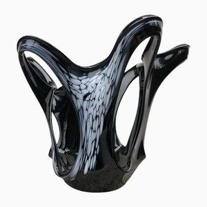 Mid-Century European Black Vase in Organic Shape, 1960s