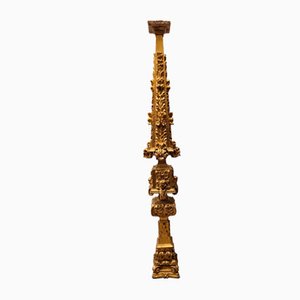 Baroque Altar Stipe or Pedestal in Carved and Gilded Wood, 17th-18th Century