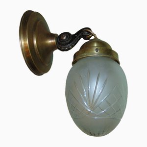 Lampada da parete Art Déco in ottone, anni '20