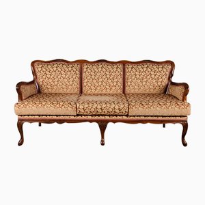 Chippedale Sofa in Walnut with Padded Cushions, 1950s
