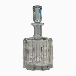 Faux Bamboo Crystal Decanter by Orrefors, Sweden, 1960s