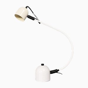 Lampe de Bureau Ajustable Moderne en Métal Blanc et Noir, Italie, 1980s