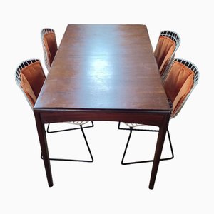 Mid-Century Extendable Younger Dining Table and Chairs by Harry Bertoia for Knoll International, 1960s, Set of 5