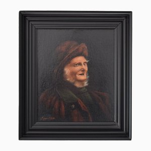 Byron Bauckham, Portrait of a Fisherman, Early 20th Century, Oil on Board, Framed