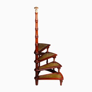 Antique English Library Ladder in Mahogany