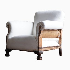 Antique Lounge Chair in White