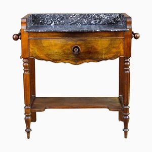19th Century Side Table in Wood and Marble