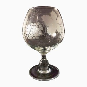 Late 19th Century Blown Glass Coupe with Vines Decor