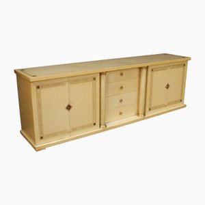 Italienisches Sideboard aus Exotischem Holz & Messing, 20. Jh., 1970er