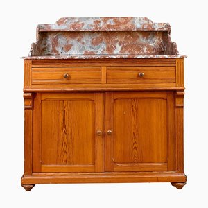 Meuble-lavabo 19ème Siècle en Bois et Marbre