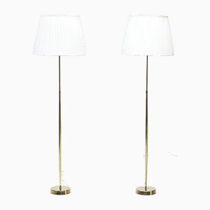 Swedish Brass Floor Lamps by Hans Bergström for Asea, 1950s, Set of 2