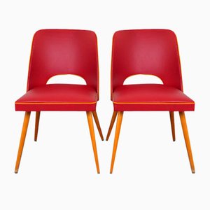 Czech Republic Red Cocktail Armchairs by Oswald Haerdtl for Thonet, 1950s, Set of 2