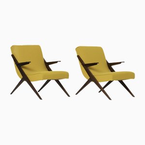 Czechoslovakian Lounge Chairs by Uluv Reupholstered in Kvadrat Hallingdal, 1960s, Set of 2