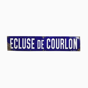 Large Enameled Ecluse de Courlon Sign
