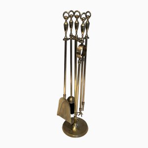 Brass Fireplace Tools, 1970s, Set of 5