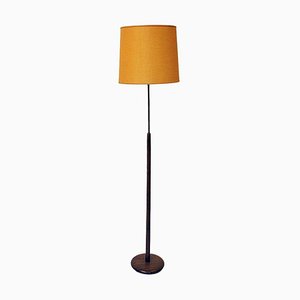 Vintage Rosewood and Brass Floor Lamp from Nybro Armatur Fabrik, Sweden, 1950s
