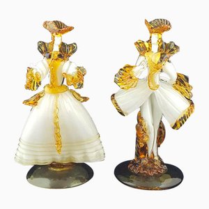 Vintage Figurines in Murano Glass by G. Toffolo, 1940s