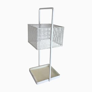 White Metal Umbrella Stand, France, 1970s