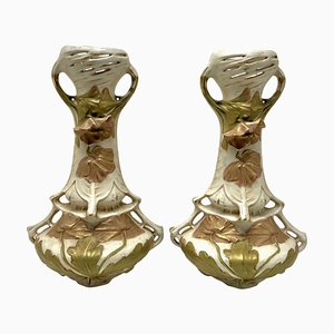 Bohemia Organically Shaped Vases from Royal Dux, 1920s, Set of 2