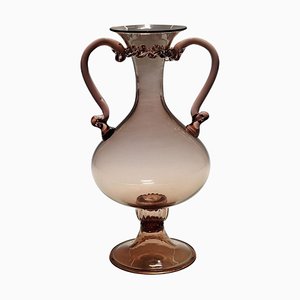 Browded Glass Vase from Venini Murano, 1950s