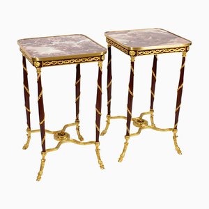 French Louis Revival Ormolu Mounted Occasional Tables, 1950s, Set of 2