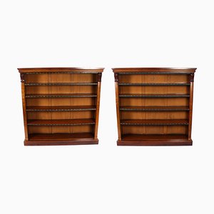 19th Century Victorian Mahogany Open Bookcases, Set of 2