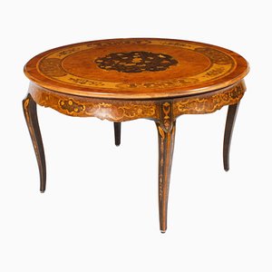 Early 20th Century Burr Walnut Marquetry Centre or Dining Table