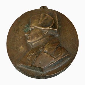 Medallón de Napoleón de bronce dorado del siglo XIX