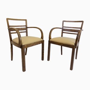 Art Deco Stühle aus Birkenwurzelholz, 2er Set