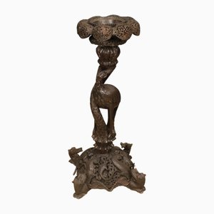 20th Century Chinese Vase Holder in Exotic Wood, 1970s