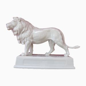 Figurine de Lion Blanc Vintage, 1970s