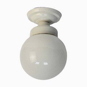 Lampe aus Porzellan & Opalglas, 1940er