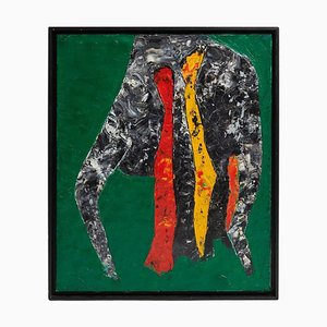 Lajos Flesser, Composición abstracta, años 50, óleo sobre lienzo