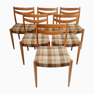 Skandinavische französische Stühle aus Buche, 1960er, 6er Set,