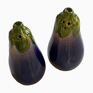 Eggplant Salt and Pepper Shakers from Popolo, Set of 2