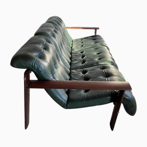 Sofa Mp129 in Green Leather by Percival Lafer, 1960s