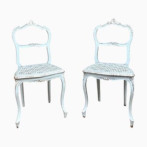 Set of Chair Louis XV in Wood & Cannage