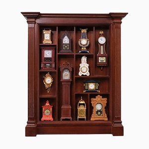 Kleine Franklin Mint Uhren mit Wandregal, 1980er, 13 . Set