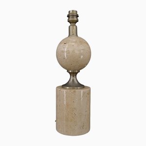 Travertine Lamp attributed to Philippe Barbier, France, 1960s