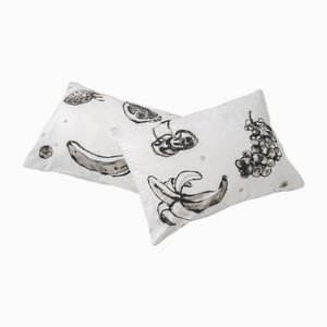 Handbemalte Fruchtkissenbezüge aus Baumwolle von Jodie Niss, 2er Set