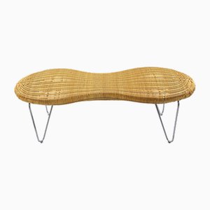 Panca a forma di arachidi in vimini in legno e acciaio inossidabile di Ikea
