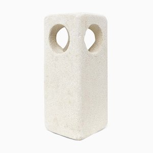 Carved Limestone Table Lamp by Albert Tormos, France, 1970s