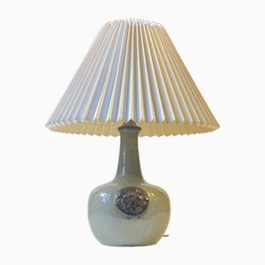 Danish Brutalist Glazed Stoneware Table Lamp from Knabstrup, 1970s