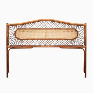 Mid-Century Vintage Bamboo and Rattan Double Bed Headboard, 1960s