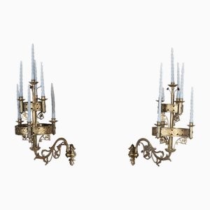 19th Century Gothic Candle Sconces, 1890s, Set of 2
