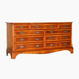 Georgian Style Sideboard or Chest of Drawers in Burr & Burl Walnut